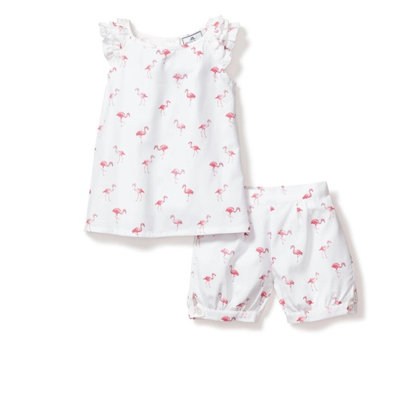 Petite Plume Other - Petite Plume Kids Flamingo Pajama Set - White and Pink